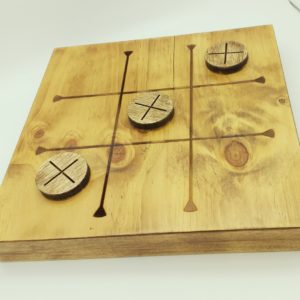 Tris-gioco da tavolo in legno grezzo, Naturarte